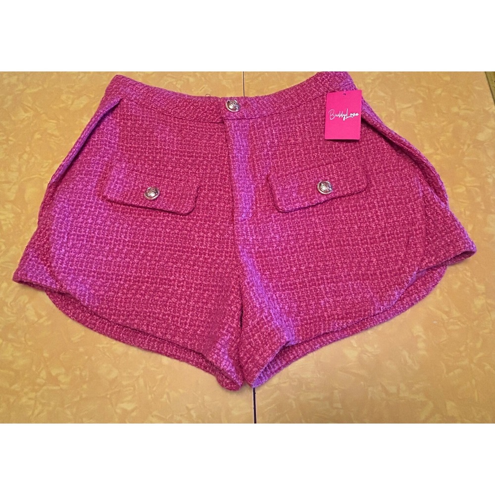 Hot Pink Short Shorts Tweed Women's Medium Preppy Classic NWT